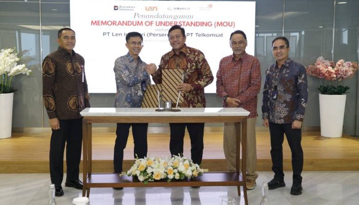Telkomsat dan PT Len Industri (Persero) Tandatangani MoU untuk Perkuat Kolaborasi Pertahanan Berbasis Satelit