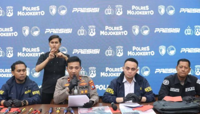 Polres Mojokerto Bongkar Sindikat Curat Antarpulau, Brankas UAC Dibobol Rp1,4 Miliar